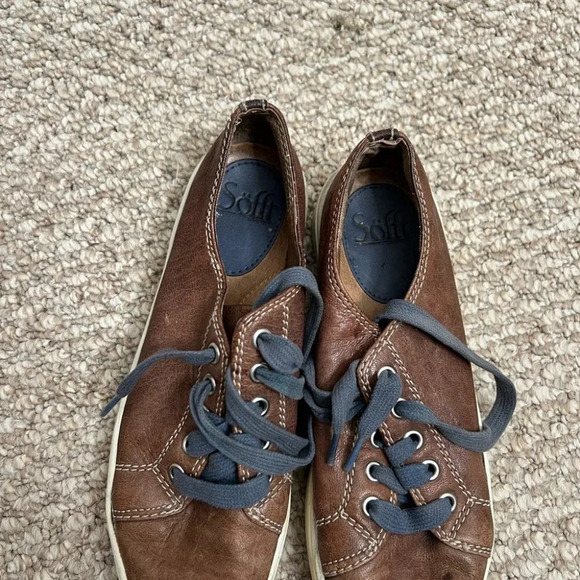 SOFFT brown leather sneakers  blue size 6 - Picture 3 of 8